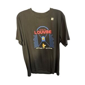 Musée Du Louvre Graphic T-Shirt UTGP M Black Pixel Art Design NWOT